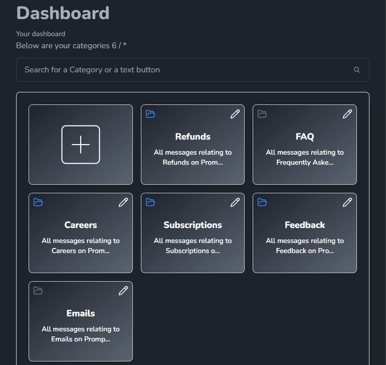 Categories container